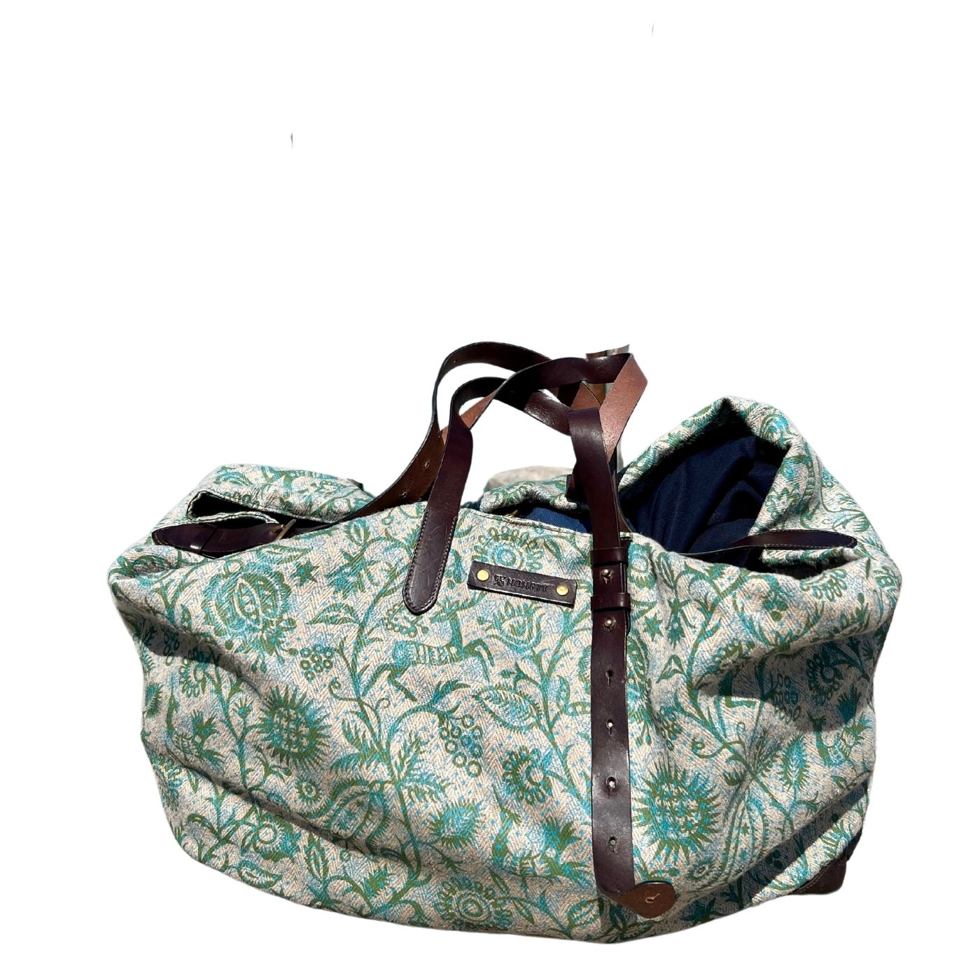"Italie" XXL Tasche aus handbedrucktem Rucksackleinen
