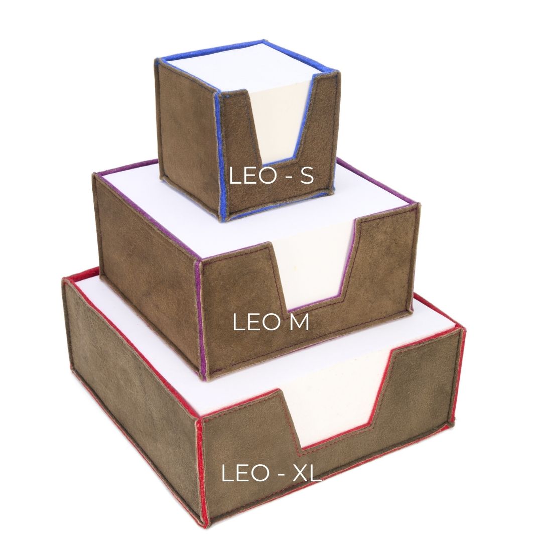 "Leo M" Zettelcube mit GMUND Papierblock - Größe M